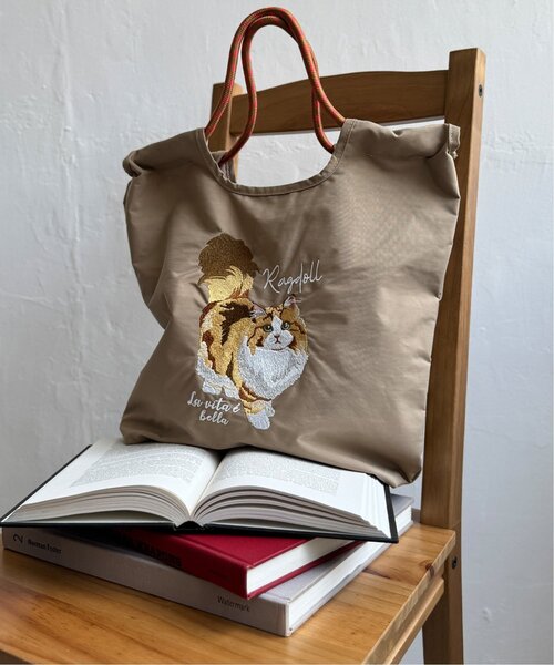 LBC(エルビーシー)の「アニマル刺繍コードトートバッグ(ショルダーバッグ・レディース・ベージュ/グリーン/チャコールグレー/ライトグレー/ブルー・FREE)」の18枚目の写真