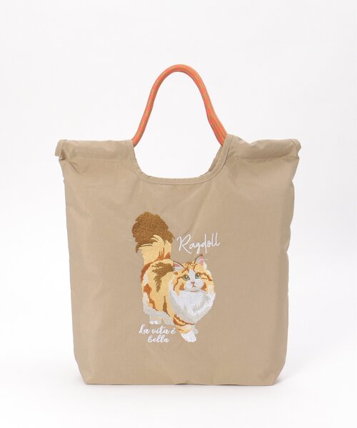 LBC(エルビーシー)の「アニマル刺繍コードトートバッグ(ショルダーバッグ・レディース・ベージュ/グリーン/チャコールグレー/ライトグレー/ブルー・FREE)」の7枚目の写真