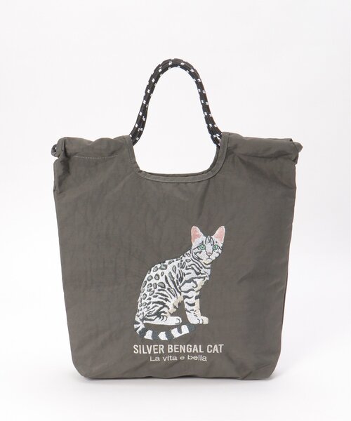 LBC(エルビーシー)の「アニマル刺繍コードトートバッグ(ショルダーバッグ・レディース・ベージュ/グリーン/チャコールグレー/ライトグレー/ブルー・FREE)」の8枚目の写真