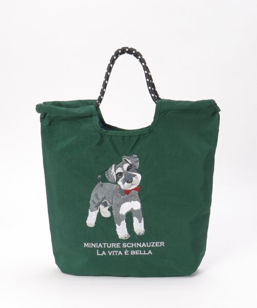 LBC(エルビーシー)の「アニマル刺繍コードトートバッグ(ショルダーバッグ・レディース・ベージュ/グリーン/チャコールグレー/ライトグレー/ブルー・FREE)」の9枚目の写真