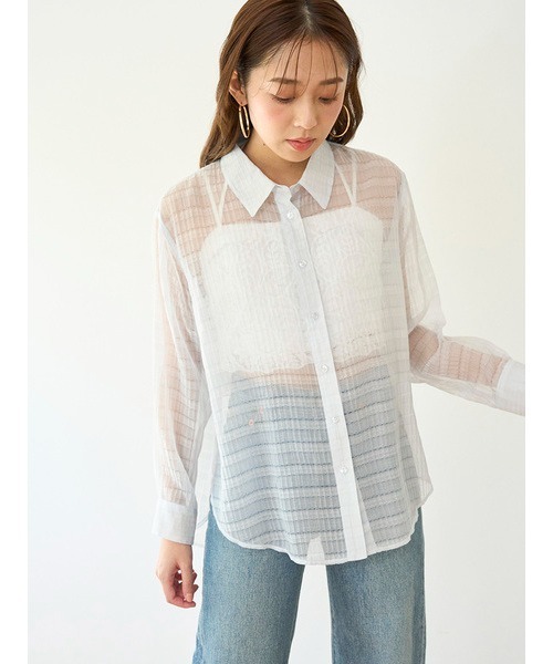 SNIDEL スナイデル シンプルシアーシャツ シンプルシアーシャツ（シャツ/ブラウス）｜SNIDEL（スナイデル