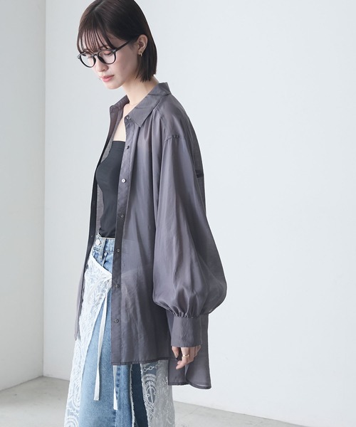 まさーしー様用です。 forksy.】シアー ボリューム オーバーサイズ BIGシャツ（シャツ