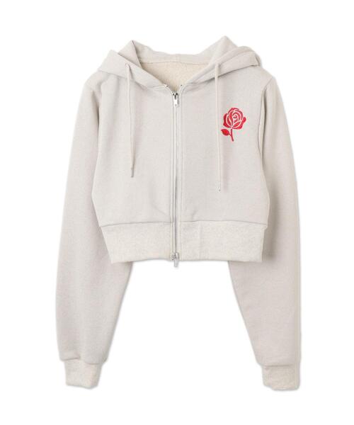 dispark(ディスパーク)の「DISPARK/ローズ刺繍ビジューパーカー(パーカー・レディース・ブラック/オートミール・FREE)」の21枚目の写真