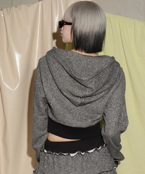 dispark(ディスパーク)の「DISPARK/ローズ刺繍ビジューパーカー(パーカー・レディース・ブラック/オートミール・FREE)」の19枚目の写真