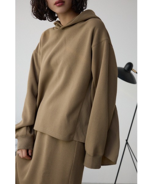 AZUL by moussy(アズールバイマウジー)の「フハクデザインドッキングパーカー(パーカー・レディース・ベージュ/アイボリー/ブラック・SMALL/MEDIUM)」の3枚目の写真