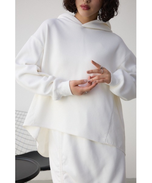 AZUL by moussy(アズールバイマウジー)の「フハクデザインドッキングパーカー(パーカー・レディース・ベージュ/アイボリー/ブラック・SMALL/MEDIUM)」の1枚目の写真