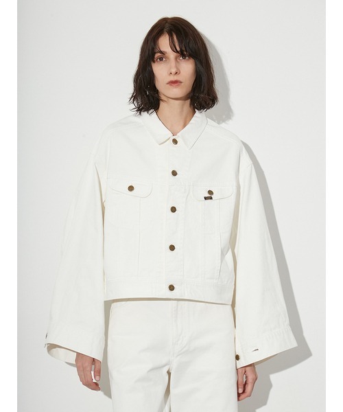 styling/（スタイリング）の「【セットアップ対応】【styling/×LEE】デニムブルゾン（デニムジャケット・レディース・インディゴブルー/ホワイト/ブルー・S/M）」の7枚目の写真