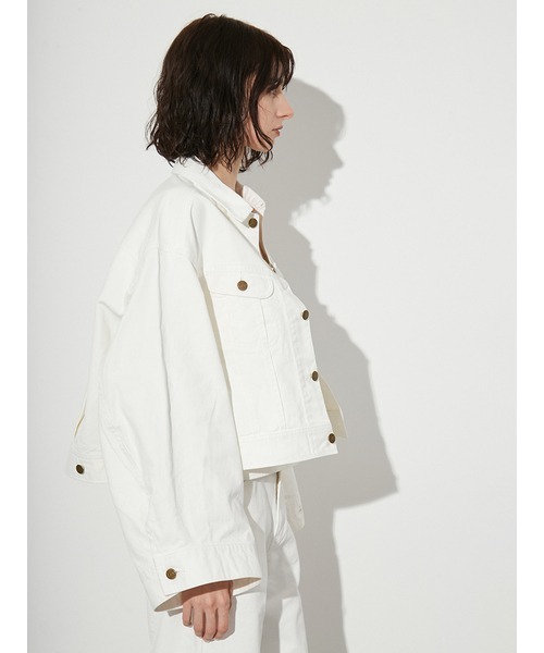 styling/（スタイリング）の「【セットアップ対応】【styling/×LEE】デニムブルゾン（デニムジャケット・レディース・インディゴブルー/ホワイト/ブルー・S/M）」の9枚目の写真