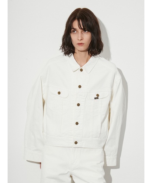 styling/（スタイリング）の「【セットアップ対応】【styling/×LEE】デニムブルゾン（デニムジャケット・レディース・インディゴブルー/ホワイト/ブルー・S/M）」の10枚目の写真