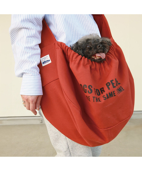 POST GENERAL(ポストジェネラル)の「ドッグスフォーピース / DOGS FOR PEACE アルバートンニュースペーパーキャリーバッグ(ペット用キャリーケース・レディース・オレンジ/マスタード/ネイビー/ホワイト・M)」の7枚目の写真