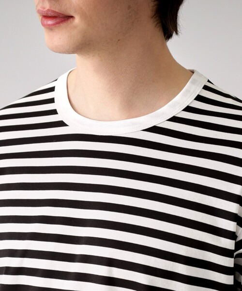 DRESSTERIOR(ドレステリア)の「【接触冷感/抗菌防臭/消臭】ICE CLEAR COTTON ボーダーロングTシャツ(Tシャツ/カットソー・メンズ・ブラック系2・94/90/92/91)」の6枚目の写真