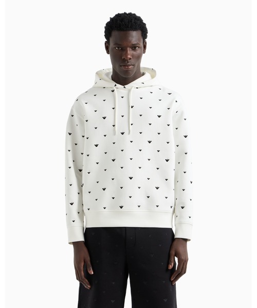 Emporio Armani◆ダブルジャージーフードジップスウェットシャツ エンポリオ アルマーニ】スウェットシャツ ダブルジャージー製