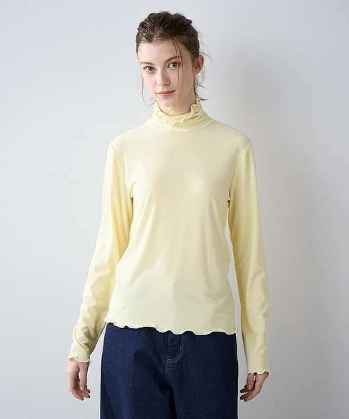 LE SOUK HOLIDAY（ルスークホリデー）の「メロータートルネックリブプルオーバー（Tシャツ/カットソー・レディース・イエロー/ネイビー/オフホワイト・M/L）」の3枚目の写真