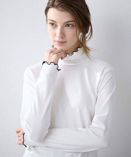 LE SOUK HOLIDAY（ルスークホリデー）の「メロータートルネックリブプルオーバー（Tシャツ/カットソー・レディース・イエロー/ネイビー/オフホワイト・M/L）」の15枚目の写真