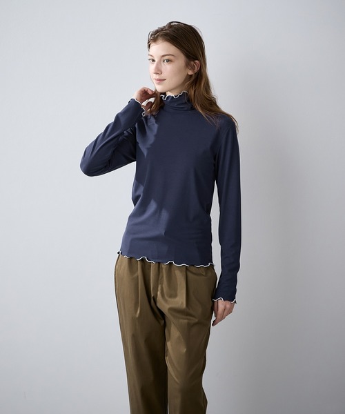 LE SOUK HOLIDAY（ルスークホリデー）の「メロータートルネックリブプルオーバー（Tシャツ/カットソー・レディース・イエロー/ネイビー/オフホワイト・M/L）」の5枚目の写真