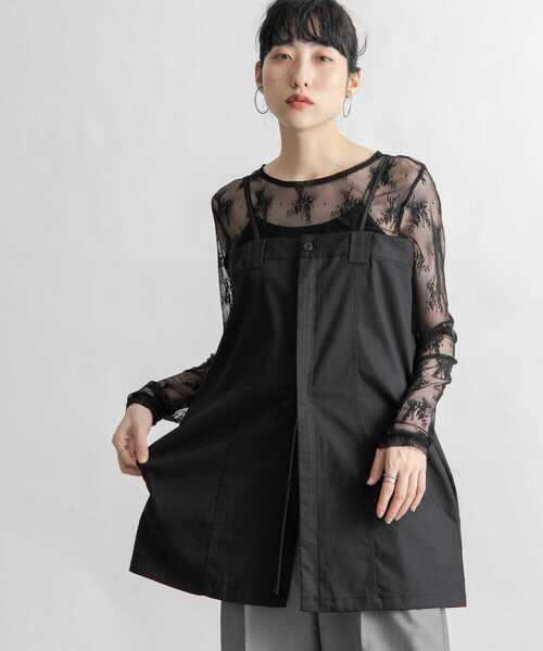 【KBF】ワンピース セール】 ドット×フラワー2wayシフォンワンピース （ワンピース