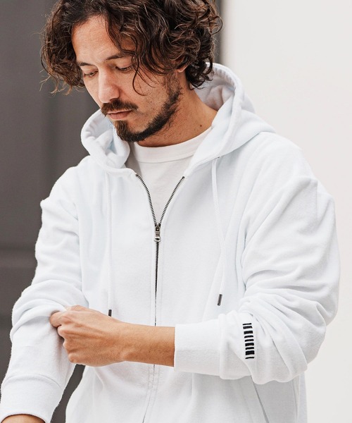 felkod(フィルコッド)の「mpa3725- Cotton Pile Zip Up Parka パーカー(パーカー・メンズ・ホワイト/ブラック/トップグレー・L/M/S)」の6枚目の写真
