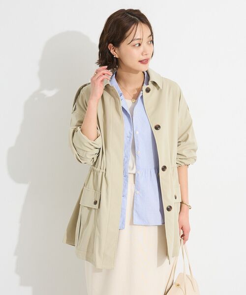 CRAFT STANDARD BOUTIQUE（クラフトスタンダードブティック）の「ユーティリティーステンカラーコート（ステンカラーコート・レディース・ベージュ/チャコールグレー・FREE）」の15枚目の写真