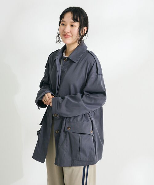 CRAFT STANDARD BOUTIQUE（クラフトスタンダードブティック）の「ユーティリティーステンカラーコート（ステンカラーコート・レディース・ベージュ/チャコールグレー・FREE）」の22枚目の写真