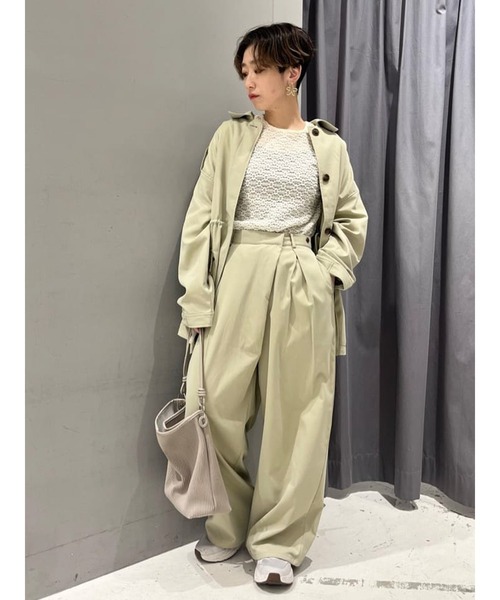 CRAFT STANDARD BOUTIQUE（クラフトスタンダードブティック）の「ユーティリティーステンカラーコート（ステンカラーコート・レディース・ベージュ/チャコールグレー・FREE）」の3枚目の写真