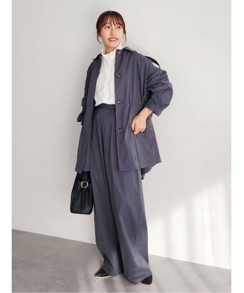 CRAFT STANDARD BOUTIQUE（クラフトスタンダードブティック）の「ユーティリティーステンカラーコート（ステンカラーコート・レディース・ベージュ/チャコールグレー・FREE）」の5枚目の写真