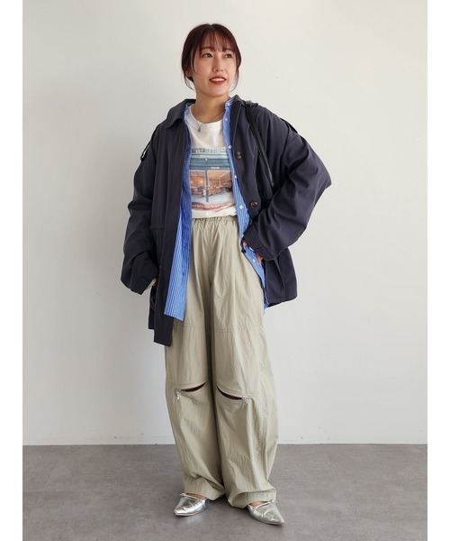 CRAFT STANDARD BOUTIQUE（クラフトスタンダードブティック）の「ユーティリティーステンカラーコート（ステンカラーコート・レディース・ベージュ/チャコールグレー・FREE）」の7枚目の写真