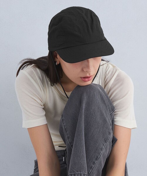 green label relaxing（グリーンレーベルリラクシング）の「2WAY コード付き キャップ 2 / CAP - UVカット -（キャップ・レディース・ナチュラル/ブラック/ダークグレー・FREE）」の10枚目の写真