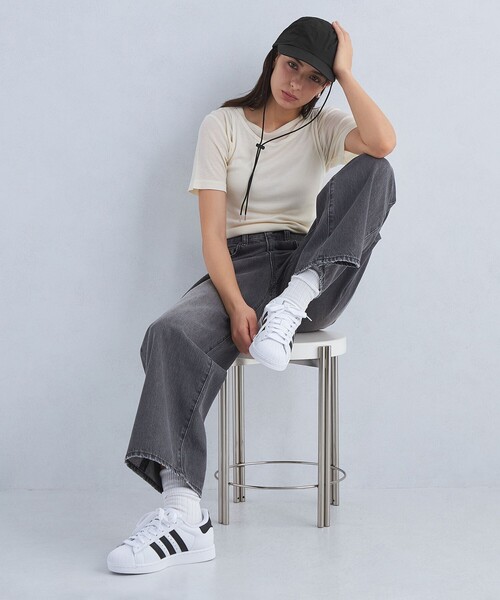 green label relaxing（グリーンレーベルリラクシング）の「2WAY コード付き キャップ 2 / CAP - UVカット -（キャップ・レディース・ナチュラル/ブラック/ダークグレー・FREE）」の12枚目の写真