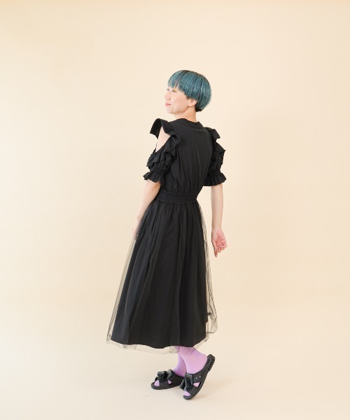 【関税込み】St. Agni ブラック Bateau カットアウト ワンピース 関税込み】St. Agni ブラック Bateau カットアウト ワンピース