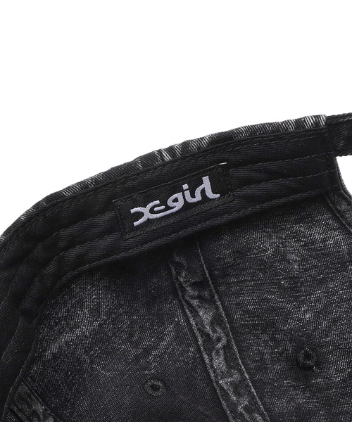 X-girl（エックスガール）の「LOGO MARK 6PANEL CAP（キャップ・レディース・ブラック/カモフラージュ/ベージュ・ONE SIZE）」の11枚目の写真