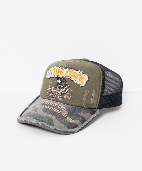 AVIREX(アヴィレックス)の「【RS】【AVIREX】FLYING CIRCUS メッシュ CAP(キャップ・メンズ・オリーブ/ベージュ/ブラック・FREE)」の1枚目の写真