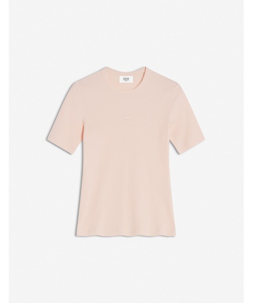 Maison Kitsune(メゾンキツネ)の「BABY FOX RIBBED FITTED TEE-SHIRT(Tシャツ/カットソー・レディース・ネイビー/ライトピンク/アイボリー/ライトグレー・XS/S/M/L/XL)」の4枚目の写真
