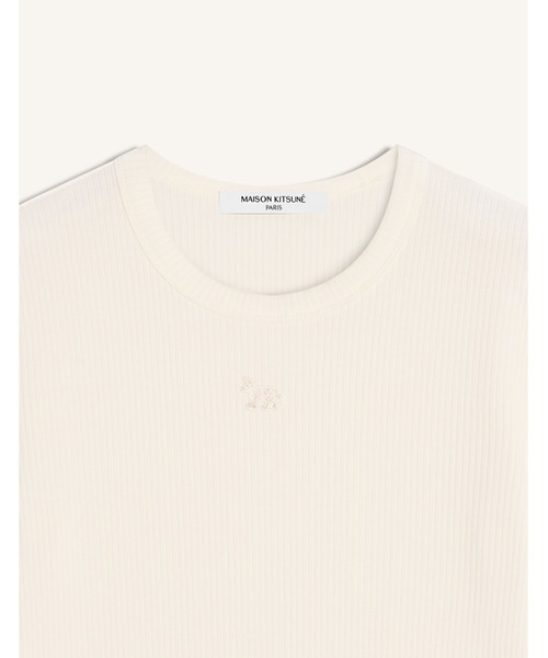 Maison Kitsune(メゾンキツネ)の「BABY FOX RIBBED FITTED TEE-SHIRT(Tシャツ/カットソー・レディース・ネイビー/ライトピンク/アイボリー/ライトグレー・XS/S/M/L/XL)」の12枚目の写真