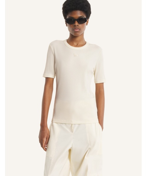 Maison Kitsune(メゾンキツネ)の「BABY FOX RIBBED FITTED TEE-SHIRT(Tシャツ/カットソー・レディース・ネイビー/ライトピンク/アイボリー/ライトグレー・XS/S/M/L/XL)」の16枚目の写真