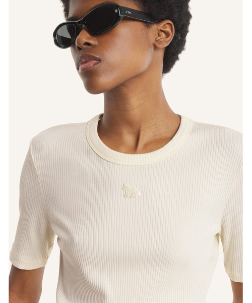 Maison Kitsune(メゾンキツネ)の「BABY FOX RIBBED FITTED TEE-SHIRT(Tシャツ/カットソー・レディース・ネイビー/ライトピンク/アイボリー/ライトグレー・XS/S/M/L/XL)」の17枚目の写真