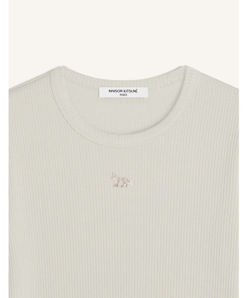 Maison Kitsune(メゾンキツネ)の「BABY FOX RIBBED FITTED TEE-SHIRT(Tシャツ/カットソー・レディース・ネイビー/ライトピンク/アイボリー/ライトグレー・XS/S/M/L/XL)」の7枚目の写真