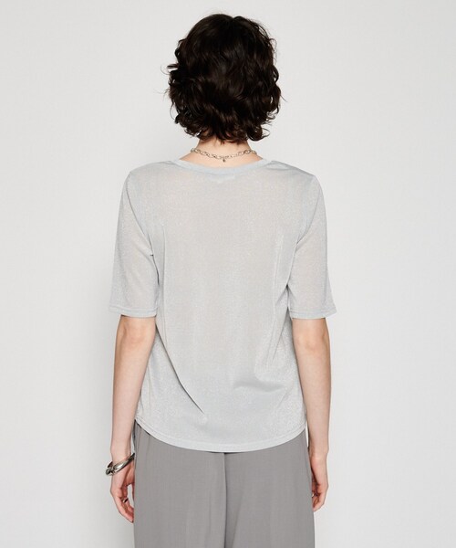 cloenc（クロエンス）の「【手洗い可】シアーラメTシャツ（Tシャツ/カットソー・レディース・ブラック/ブラウン系/ライトグレー・02）」の12枚目の写真