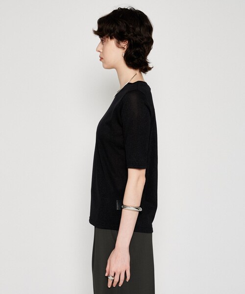 cloenc（クロエンス）の「【手洗い可】シアーラメTシャツ（Tシャツ/カットソー・レディース・ブラック/ブラウン系/ライトグレー・02）」の15枚目の写真