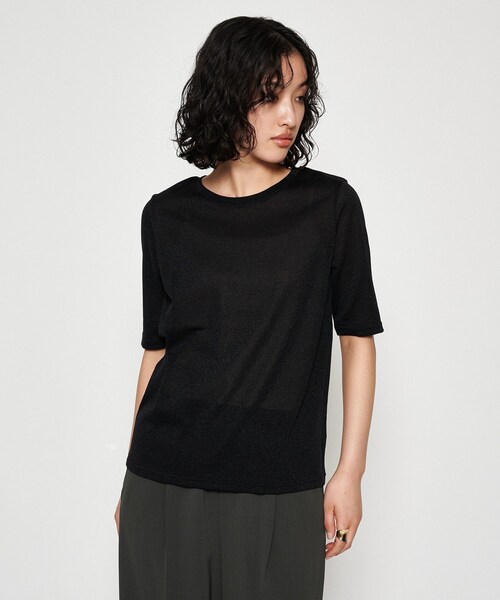 cloenc（クロエンス）の「【手洗い可】シアーラメTシャツ（Tシャツ/カットソー・レディース・ブラック/ブラウン系/ライトグレー・02）」の20枚目の写真