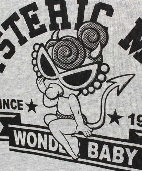 HYSTERIC MINI(ヒステリックミニ)の「BABY WONDER DEVIL BABY つの付きプルオーバーパーカー(サーモライト)(パーカー・キッズ・グレー/ブラック・90)」の6枚目の写真