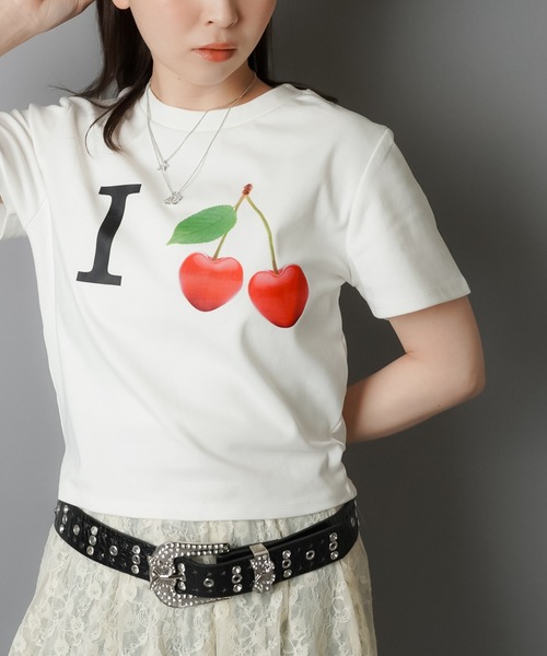 SPINNS(スピンズ)の「半袖ピタTシャツ/I LOVE フルーツ(Tシャツ/カットソー・レディース・ブラック系その他2/ブラック系その他/ホワイト系その他2/ホワイト系その他・ONESIZE)」の15枚目の写真