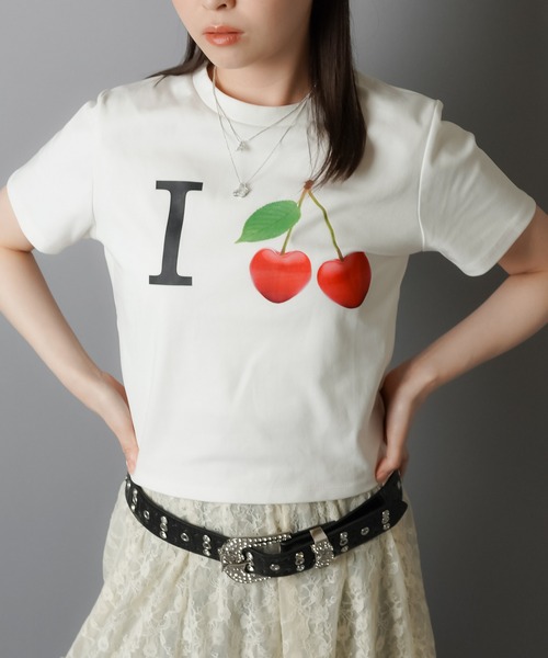 SPINNS(スピンズ)の「半袖ピタTシャツ/I LOVE フルーツ(Tシャツ/カットソー・レディース・ブラック系その他2/ブラック系その他/ホワイト系その他2/ホワイト系その他・ONESIZE)」の18枚目の写真