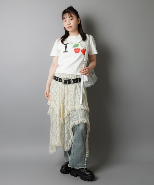 SPINNS(スピンズ)の「半袖ピタTシャツ/I LOVE フルーツ(Tシャツ/カットソー・レディース・ブラック系その他2/ブラック系その他/ホワイト系その他2/ホワイト系その他・ONESIZE)」の19枚目の写真
