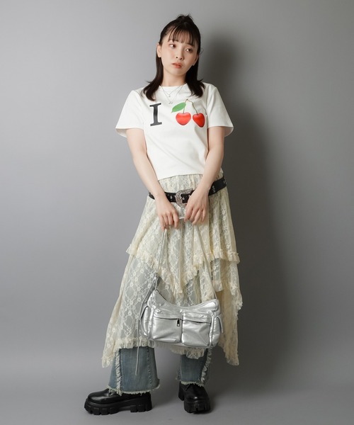 SPINNS(スピンズ)の「半袖ピタTシャツ/I LOVE フルーツ(Tシャツ/カットソー・レディース・ブラック系その他2/ブラック系その他/ホワイト系その他2/ホワイト系その他・ONESIZE)」の20枚目の写真