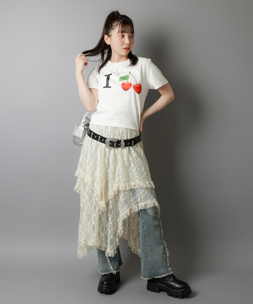 SPINNS(スピンズ)の「半袖ピタTシャツ/I LOVE フルーツ(Tシャツ/カットソー・レディース・ブラック系その他2/ブラック系その他/ホワイト系その他2/ホワイト系その他・ONESIZE)」の21枚目の写真