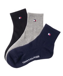 TOMMY HILFIGER（トミーヒルフィガー）の「【別注】TOMMY HILFIGER/トミーヒルフィガー ブランド ロゴ 靴下 抗菌防臭 くるぶし スニーカーソックス ショートソックス 3足セット 23cm 24cm 25cm 26cm 27cm（ソックス/靴下）」