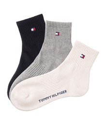 TOMMY HILFIGER（トミーヒルフィガー）の「【別注】TOMMY HILFIGER/トミーヒルフィガー ブランド ロゴ 靴下 抗菌防臭 くるぶし スニーカーソックス ショートソックス 3足セット 23cm 24cm 25cm 26cm 27cm（ソックス/靴下）」