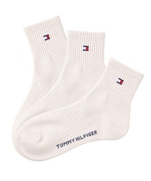 TOMMY HILFIGER（トミーヒルフィガー）の「【別注】TOMMY HILFIGER/トミーヒルフィガー ブランド ロゴ 靴下 抗菌防臭 くるぶし スニーカーソックス ショートソックス 3足セット 23cm 24cm 25cm 26cm 27cm（ソックス/靴下）」