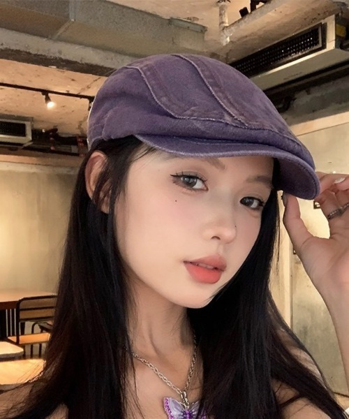 Ritzy（リッツィー）の「ウォッシュドデニム ハンチング帽（ハンチング/ベレー帽・レディース・パープル/ピンク/ブルー/ブラック・FREE）」の4枚目の写真