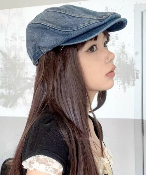 Ritzy（リッツィー）の「ウォッシュドデニム ハンチング帽（ハンチング/ベレー帽・レディース・パープル/ピンク/ブルー/ブラック・FREE）」の3枚目の写真